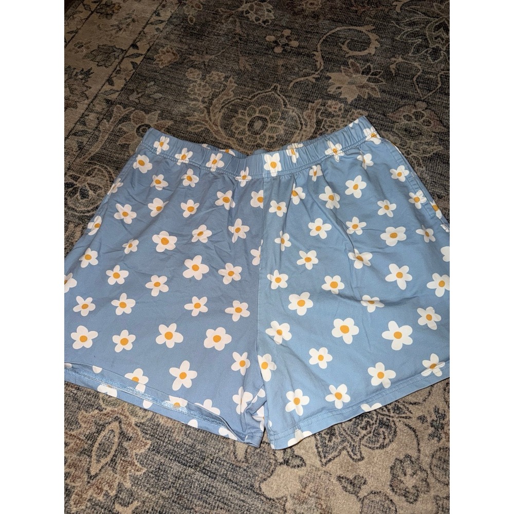Copper Pearl French Terry Shorts Della Floral Blue